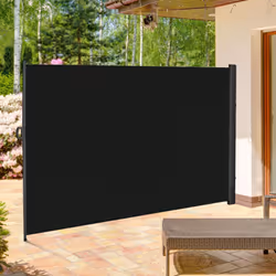 Outsunny 3x2M Retractable Side Awning Screen Fence Patio Privacy Divider Black