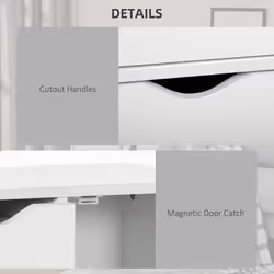 HOMCOM Freestanding Bathroom Cabinet with 4 Drawers and Door Cupboard White - Additional view 4