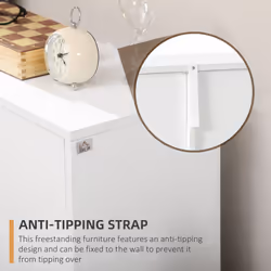 HOMCOM Freestanding Bathroom Cabinet with 4 Drawers and Door Cupboard White - Additional view 5