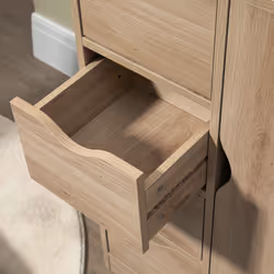 HOMCOM Freestanding Bathroom Cabinet with 4 Drawers and Door Cupboard Natural - Additional view 7