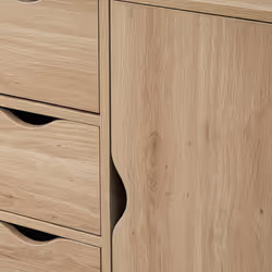 HOMCOM Freestanding Bathroom Cabinet with 4 Drawers and Door Cupboard Natural - Additional view 8
