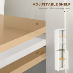 kleankin Tall Bathroom Cabinet Storage Cupboard with Door, Adjustable Shelves - Additional view 4