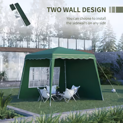 Outsunny 2.4 x 2.4m UV50+ Pop Up Gazebo Canopy Tent with Carry Bag, Green