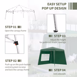 Outsunny 2.4 x 2.4m UV50+ Pop Up Gazebo Canopy Tent with Carry Bag, Green
