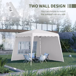 Outsunny 2.4 x 2.4m UV50+ Pop Up Gazebo Canopy Tent with Carry Bag, White
