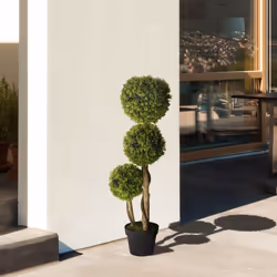 HOMCOM Potted Artificial Plants Boxwood Ball Topiary Trees Indoor Outdoor, 90cm - Additional view 5