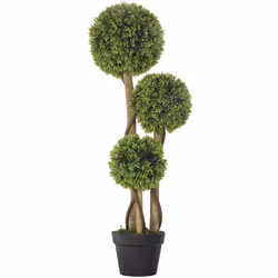 HOMCOM Potted Artificial Plants Boxwood Ball Topiary Trees Indoor Outdoor, 90cm - Additional view 8