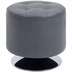 HOMCOM 360 Swivel Foot Stool PU Footstool with Thick Padding, Grey - Additional view 7