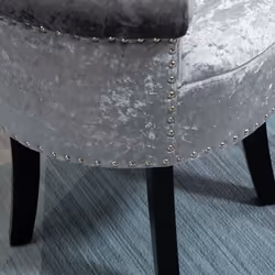 HOMCOM Dressing Table Stool Vanity Seat w/ Rubber Wood Legs Bedroom - Grey - Additional view 5