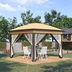 Outsunny Pop Up Gazebo Height Adjustable Canopy Tent w/ Carrying Bag, Beige