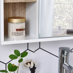 HOMCOM Wall Mounted Bathroom Storage Cabinet w/ Mirrored Door, Adjustable Shelf - Additional view 5