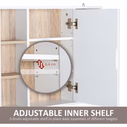 HOMCOM Wall Mounted Bathroom Storage Cabinet w/ Mirrored Door, Adjustable Shelf - Additional view 8