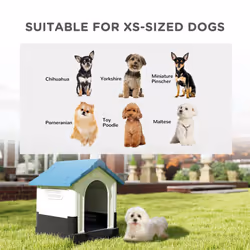 PawHut Dog Kennel for Outside Plastic Dog House for XS Dogs, 64.5 x 57 x 66cm