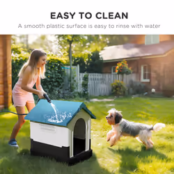 PawHut Dog Kennel for Outside Plastic Dog House for XS Dogs, 64.5 x 57 x 66cm - Additional view 4
