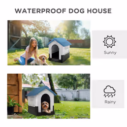 PawHut Dog Kennel for Outside Plastic Dog House for XS Dogs, 64.5 x 57 x 66cm - Additional view 5