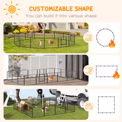 PawHut 16 Panels Heavy Duty Puppy Play Pen for Small 60Hcm - Additional view 4