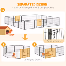 PawHut 16 Panels Heavy Duty Puppy Play Pen for Small 60Hcm - Additional view 5