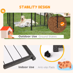 PawHut 16 Panels Heavy Duty Puppy Play Pen for Small 60Hcm - Additional view 7