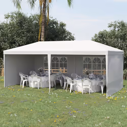 Outsunny 6m x 3m Garden Gazebo Marquee Canopy Party Tent Canopy Patio White