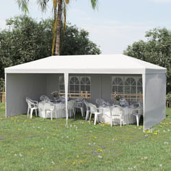 Outsunny 6m x 3m Garden Gazebo Marquee Canopy Party Tent Canopy Patio White
