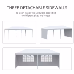 Outsunny 6m x 3m Garden Gazebo Marquee Canopy Party Tent Canopy Patio White - Additional view 4