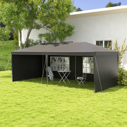 Outsunny 6m x 3m Garden Gazebo Marquee Canopy Party Tent Canopy Patio Dark Grey