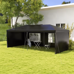 Outsunny 6m x 3m Garden Gazebo Marquee Canopy Party Tent Canopy Patio Black