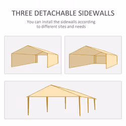 Outsunny 6m x 3m Garden Gazebo Marquee Canopy Party Tent Canopy Patio Green - Additional view 4