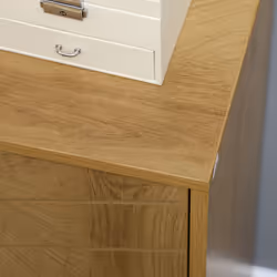 HOMCOM Storage Cabinet for Living Room Sideboard with Chevron Doors Natural - Additional view 6