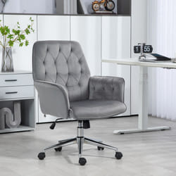 Vinsetto Swivel Computer Chair with Arms, Modern Style Tufted, Dark Grey