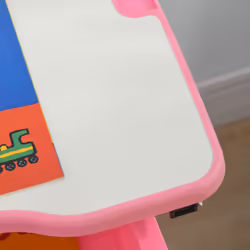 HOMCOM Kids Desk and Chair Set w/ Drawer, Pen Slot Hook - Pink - Additional view 7