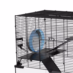 PawHut 3 Tiers Hamster Cage w/ Deep Glass Bottom, Dish, Hut, 60 x 40 x 57cm - Additional view 6