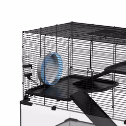 PawHut 3 Tiers Hamster Cage w/ Deep Glass Bottom, Dish, Hut, 78.5 x 48.5 x 57cm - Additional view 7