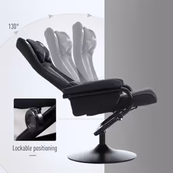 Vinsetto Video Game Chair and Footrest Set with Lumbar Support Headrest Grey