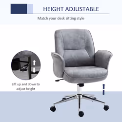 Vinsetto Swivel Computer Office Chair Mid Back Desk Chair for Home, Light Grey