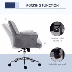 Vinsetto Swivel Computer Office Chair Mid Back Desk Chair for Home, Light Grey - Additional view 4