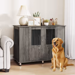 PawHut Dog Crate Kennel Cage for Extra Large Dog, Indoor End Table, Grey - Additional view 8