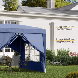 Outsunny 3mx3m Pop Up Gazebo Party Tent Canopy Marquee with Storage Bag Blue - Additional view 5