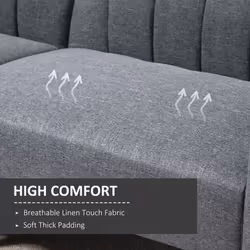 HOMCOM 3 Seater Sofa Bed w/ Adjustable Backrest for Living Room, Guest Room