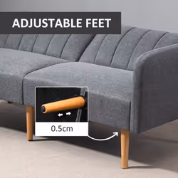 HOMCOM 3 Seater Sofa Bed w/ Adjustable Backrest for Living Room, Guest Room - Additional view 5