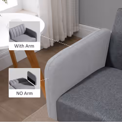 HOMCOM 3 Seater Sofa Bed w/ Adjustable Backrest for Living Room, Guest Room - Additional view 6