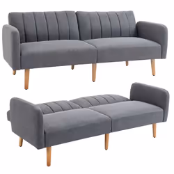HOMCOM 3 Seater Sofa Bed w/ Adjustable Backrest for Living Room, Guest Room - Additional view 8