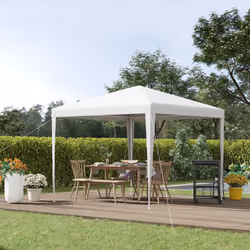 Outsunny Garden Gazebo Marquee Party Tent Wedding Canopy Patio White 2.7 x 2.7m