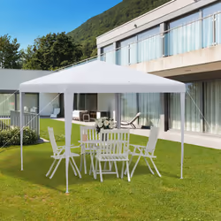 Outsunny Garden Gazebo Marquee Party Tent Wedding Canopy Patio White 2.7 x 2.7m