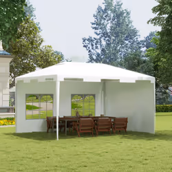 Outsunny 3 x 4 m Garden Gazebo Outdoor Canopy Marquee Party Tent White