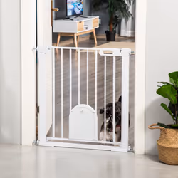 PawHut 75-103 cm Pet Safety Gate Pressure Fit Stair w/ Small Door Double Locking - Additional view 7