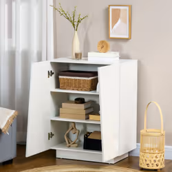 HOMCOM High Gloss Storage Cabinet for Bedroom Living Room Dining Room White - Additional view 5