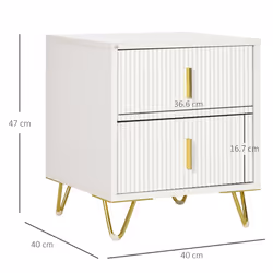 HOMCOM 2 Drawer Dresser, Chest of Drawers Storage Cabinet, White - Additional view 4