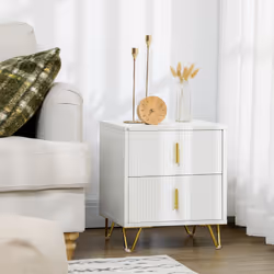 HOMCOM 2 Drawer Dresser, Chest of Drawers Storage Cabinet, White - Additional view 6
