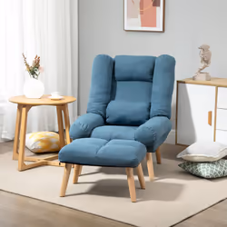 HOMCOM Recliner with Ottoman 3-Position Adjustable Reclining Lounger Sofa Chair
